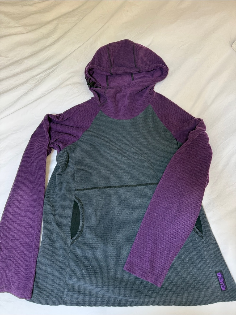 Melanzana Purple and Gray Hooded Pullover
